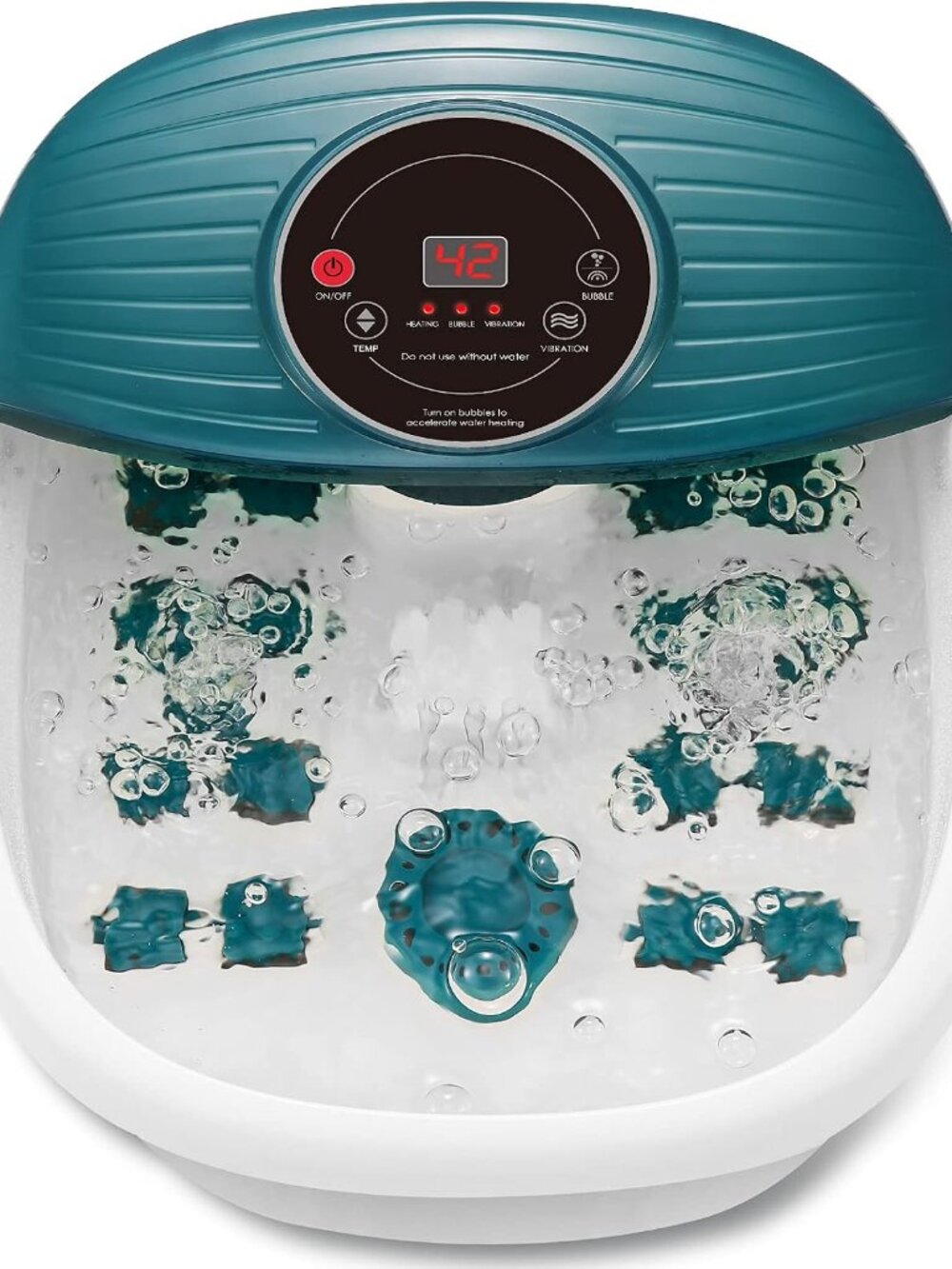 Foot Spa Massager with Heat, Bubbles & Vibration - Green - Brand New